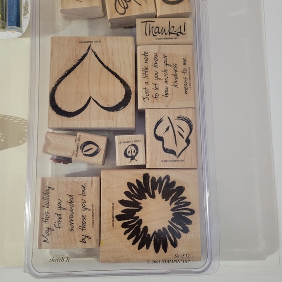 Stampin Up Sketch It Wooden Block Stamp Set - Picture 2 of 6